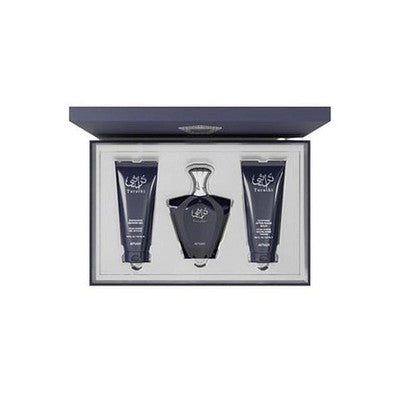 Afnan Turathi Blue For Men EDP Spray 90ml & Shower Gel 100ml & After Shave Balm 100ml (3 pcs)